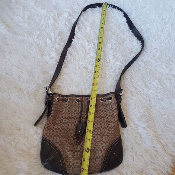 Coach  Brown Crossbody Bag w/Leather Strap and Silver Hardware - Picture 6 of 8